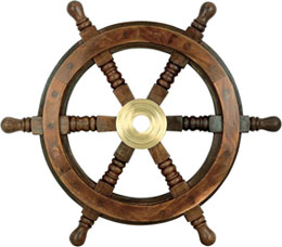 Schiffssteuerrad aus Holz