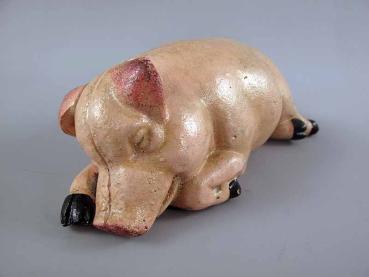 Rosa Sparschwein schlafend aus Eisen 