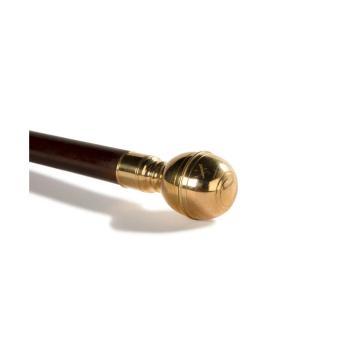 Gentlemen's Walking Stick mit Messingknauf, Kompass und Glas-Röhrchen