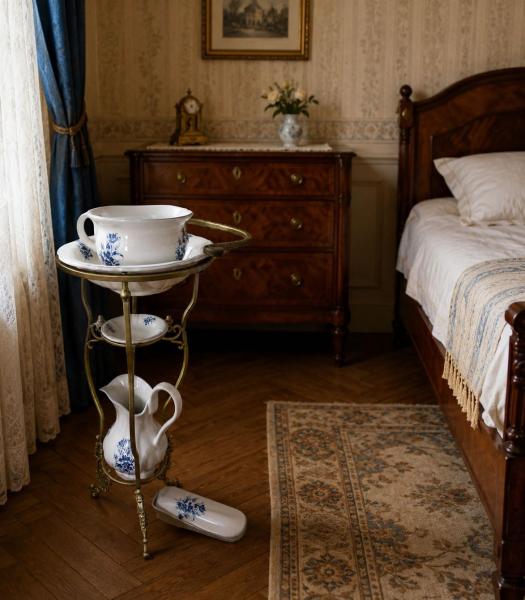 Waschset im Schlafzimmer