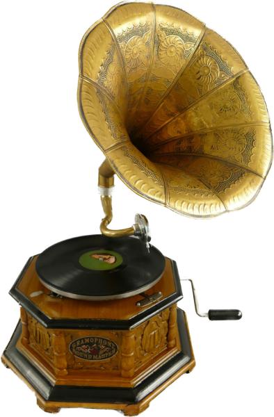 funktionsfähiges achteckiges Grammophon