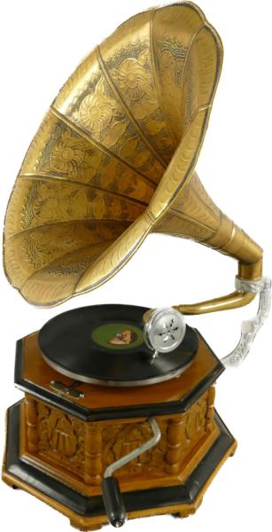 funktionsfähiges achteckiges Grammophon