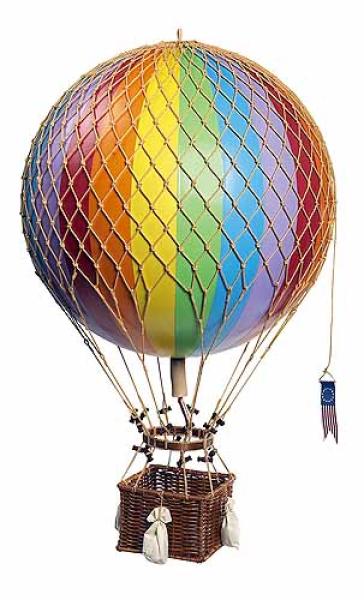 Riesiger blauer Luftfahrtballon in Handarbeit gefertigt 32 cm